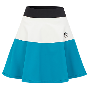 WOMEN HALF COLORS FLARE BAND SKIRT_WH